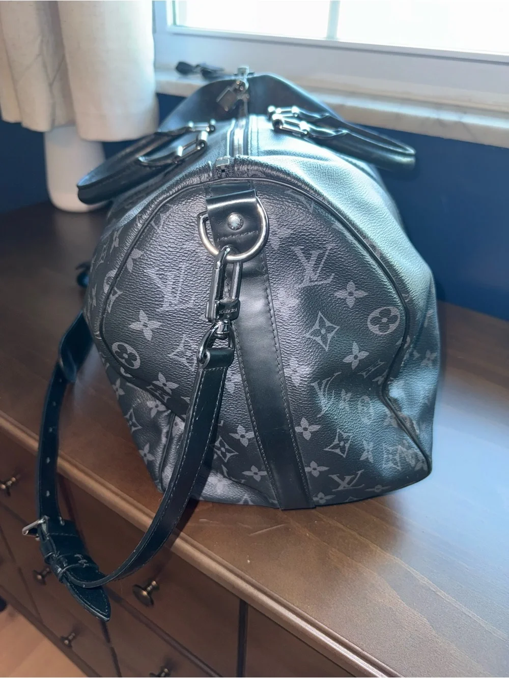 Louis Vuitton Black Monogram Keepall Bandoulière 45